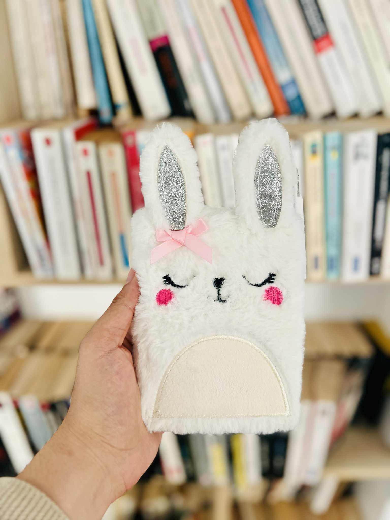 Bloc-notes en peluche Kitty Blanc