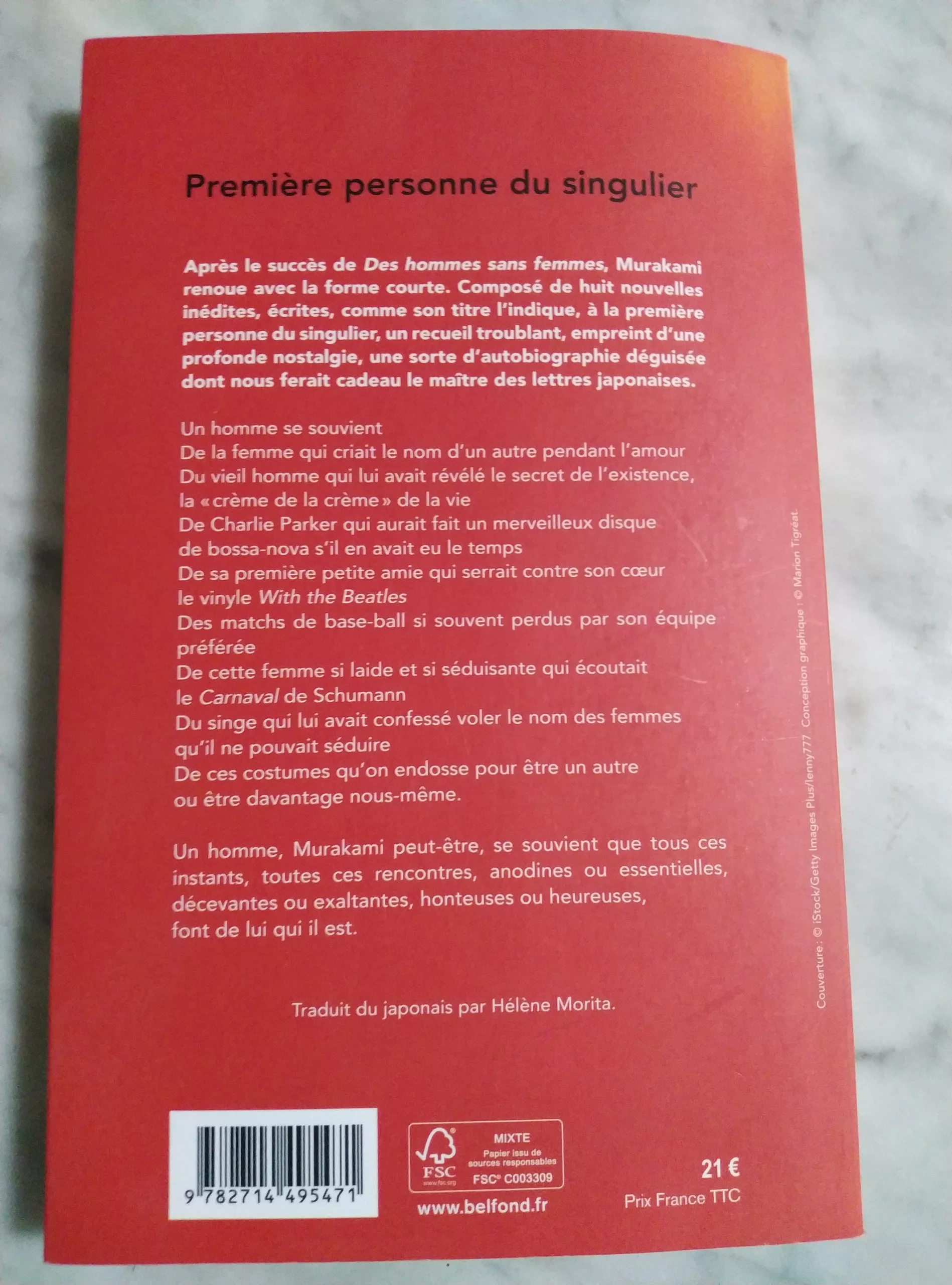 Première personne du singulier de Haruki Murakami